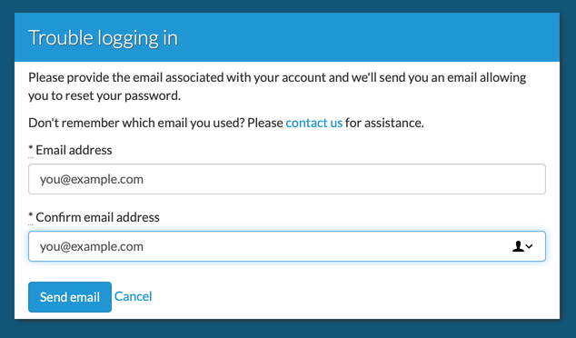 Email address, twice